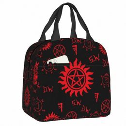 supernatural Insulated Lunch Bag for Women Leakproof Sam Dean Winchester Cooler Thermal Bento Box Beach Cam Travel s6KP#