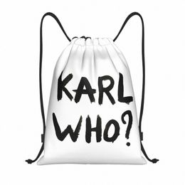 custom Karl Who Drawstring Bags for Shop Yoga Backpacks Women Men Sports Gym Sackpack X76f#