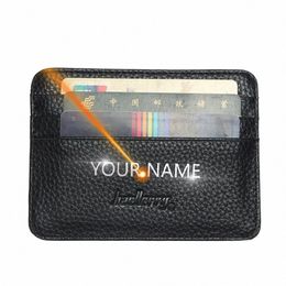 2024 Unisex Card Holder Slim Wallet Name Customized Photo Holder Hight Quality PU Leather ID Card Holder For Men and Women x8pH#