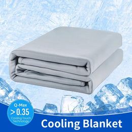 Blankets Summer Cooling Blanket For Bed Flannel Ice Fiber And Heating Dual Purpose Thin High End Cool Down Quilt Cold