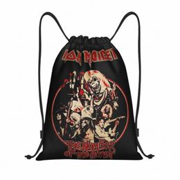 heavy Metal Maidens Pop Rock Ir Drawstring Backpack Sports Gym Bag for Men Women Shop Sackpack 22L5#