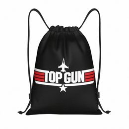 maverick Film Top Gun Drawstring Backpack Women Men Sport Gym Sackpack Portable Training Bag Sack z74d#