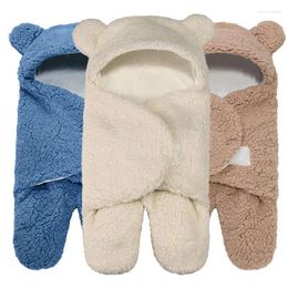 Blankets Born Babies Winter Warm Sleeping Bags Infant Boys Girls Soft Fluffy Faux Cashmere Blanket Swaddling Wrap Sleepsack