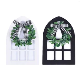 Party Decoration 2x Black White Plaid Rustic Farmhouse Window Frame Ornaments Wall Wooden Arch Spring Summer Stand Display Po Props