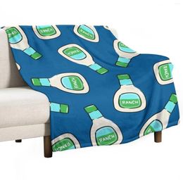 Blankets Ranch - Salad Dressing Bottle (blue) Throw Blanket Luxury Beach