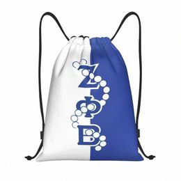zeta Phi Beta Logo Drawstring Bag Men Women Portable Gym Sports Sackpack ZOB Sorority Training Storage Backpacks C7Xj#