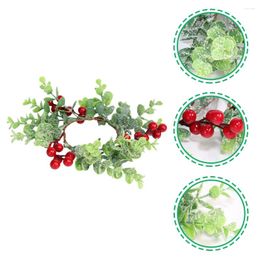 Decorative Flowers 2 Pcs Ring Christmas Garland Simulation Berry Wreath Xmas Door Decor Plastic Red