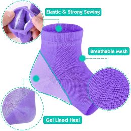 Colorful Silicone Moisturizing Gel Heel Socks Feet Skin Care Cracked Dry Heel Repair Protectors Plantar Fasciitis Inserts Pads
