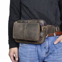 new Quality Leather men Casual Fi Travel Waist Belt Bag Chest Pack Sling Bag Design 8" Phe Tablets Case Pouch Male 2100 15dV#