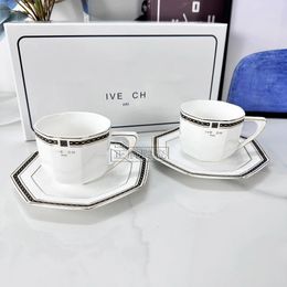 European Bone China G Home Octagon Coffee Cup Saucer To Highgrade Delicate Small LuxuryClassical Light Luxury Brand 240328