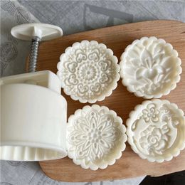 150g200g Flower Shape Pastry Moulds Mooncake Mold Mould Hand Pressure Tool Plastic Material Baking Accessories 240325