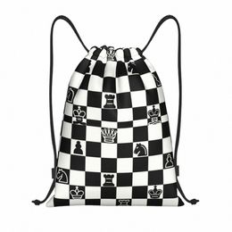 custom Fi Ch Drawstring Bags Women Men Lightweight Chboard Game Sports Gym Storage Backpack A0RK#