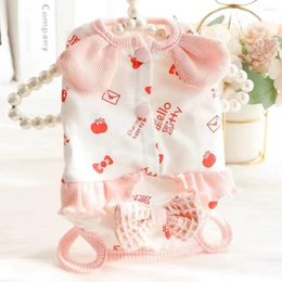 Dog Apparel Pet Clothes Spring Summer Fashion Puppy Vest Small Cute Designer Shirt Cat Sweet Bowknot Pyjamas Chihuahua Yorkshire Poodle