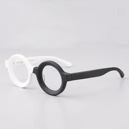 Sunglasses Frames JAPANESE White Black BRAND Men Round Retro Designer Acetate Eyeglasses Stylish ITALY-CONCEPT HIGH STREET Eye Wear