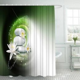 Shower Curtains Yoga Bamboo And Stones Asian Leaves Lotus Bathroom Frabic Waterproof Polyester Bath Curtain With Hooks