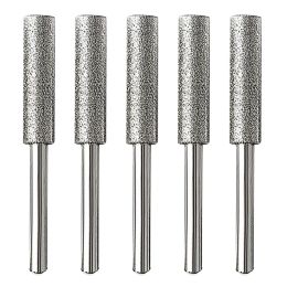 5Pcs Diamond Coated Cylindrical Burr Chainsaw Sharpener Stone File Chainsaw Sharpening Carving Sharpening Tools