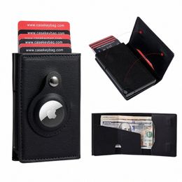casekey Men Wallet Nappa Genuine Leather Magnetic Closure Trifold Smart Wallet RFID Pop Up Card Holder Small Purse Mey Bag F5Ey#