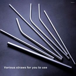 Drinking Straws 5PCS/Set Stainless Steel Portable Reusable Camping Straw Picnic Beverage Drinkware Bent Metal Drink