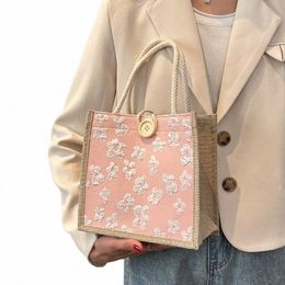 2023 Linen Bags Handbag for Women Shopper Tote Bag Fi Japanese Designer Bag Cvenient Large-capacity Travel Grocery Bag S6jo#