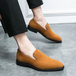 Casual Shoes Summer Men Loafers Solid Color Suede Mocassins Slip On Driving Shoe Fashion Business Wedding Daily Dress Big Size