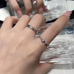 Cluster Rings Y2K Star Ring For Women Men Simple Index Finger Fashion Adjustable Pink Couple Valentine's Day Jewelry Gift