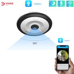 V380 Pro 5MP WIFI 360 Camera Panoramic Fisheye Lens CCTV Two Ways Audio MINI Smart Home Security Camera Color Night Vision