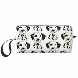 kawaii Dalmatian Makeup Bag Travel Cosmetic Organiser Kawaii Leopard Carriage Firehouse Plum Pudding Dog Storage Toiletry Bags Q8z5#