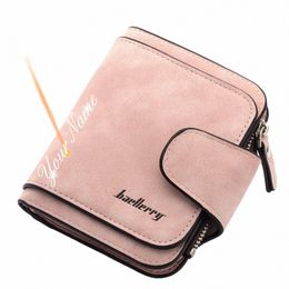 2024 New Women Wallets Free Name Engraving Small Fi Wallets Zipper PU Leather Quality Female Purse Card Holder Wallet Y5Tt#