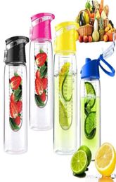 Portable Camping Sports Lemon Juice Fruit Infusing Infuser Water Bottle 800ML13948885