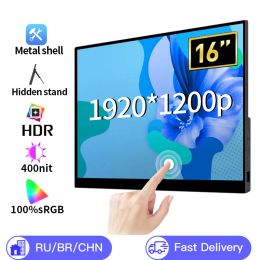 16inch Portable Monitor 1920*1200P Touch Screen 100% SRGB Gaming Computer Display for Steam Deck Laptop Switch PS4 PS5 Xbox
