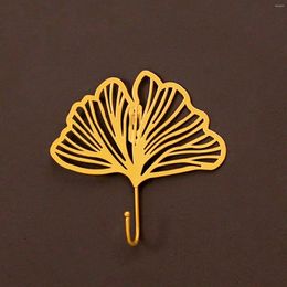 Hooks Decorative Leaf Iron Hook Oversized Plant Modern Key Holder Wall Mounted Gold Single Hanger For Bathroom Door Adhesive