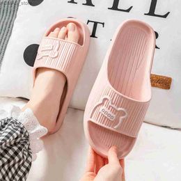 home shoes Summer Slippers Bathroom Platform Non-Slip Home Bear Cartoon Flip Flops Beach Women Slipper Sandals Slides Indoor Outdoor 2024 86CH Y240409