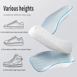 Height Increase Insoles Men Women Shoes Flat Feet Arch Support Orthopaedic Insoles Sneakers Heel Lift Memory Foam Soft Shoe Pads