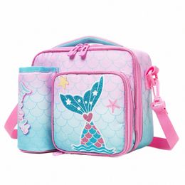 girls Lunch Bag Mermaids and Alpacas Cute Polyester Lunch Bag for Picnic Outing School Best Gift for Girls 52sY#