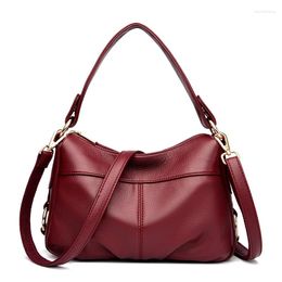 Evening Bags Fashion Soft Genuine Leather Shoulder Bag For Women Multi-Compartment 2024 Female Luxury Cow Handbag Small Crossbody