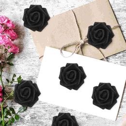 Decorative Flowers 100 Pcs Artificial Rose Table Decorations Flower Crafts Fake Black Roses Head Bride Faux