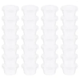 Take Out Containers 100 Pcs Takeaway Sauce Cup Cups Clear Container With Lid Mini Disposable Pudding Pot