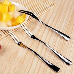 Forks 10pcs/lot 13cm Stainless Steel Fruit For Restaurant Cafeteria Home Party Dessert Fork Lovely Tableware