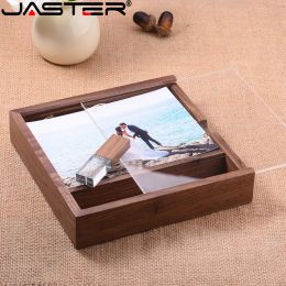JASTER Photography Wedding Gift USB Flash Drives 128GB Album Wooden Box Memory Stick 64GB High-speed Pen Drive 32GB U Disc Gift