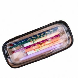 women's Cosmetic Bag Transparent Travel Accories Makeup Zipper Bag Waterproof for Girl Student PVC Brush Pencil Case Pouch D06E#