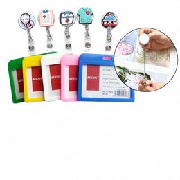 retractable Medical Worker Name Badge Reel ID Tag Holder Work Card Clip Cute Office Supplies Dentisit Doctor Nurse o7LT#