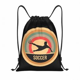 vintage Soccer Gift For Football Players Drawstring Bags Women Men Foldable Sports Gym Sackpack Shop Backpacks S0iw#