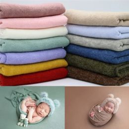 140x170cm Baby Photography Backdrop Blanket Soft Wool Infant Photo Swaddle Wraps Cloth Stretch Photo Shoot Background Fabric