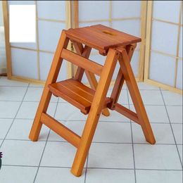 Outdoor Home Proposal Stop, Multi Function Chair Indoor Mobile Ladder Dual Use Three Step Climbing Ladder, Brown