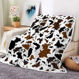 Microfiber Little Cow Blanket Thicken Soft Throw Blankets For Bed Sofa Bedspread Decorative Camping Picnic Winter Warm 240325