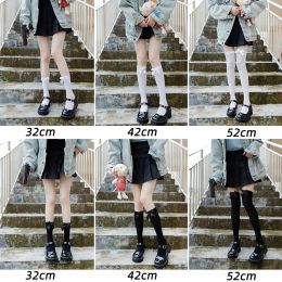 Opaque Bow Knee High Socks New Women Black White Sexy Thigh High Stockings over Knee Long Tights for Girls Ladies