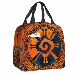 hunab Ku Mayan Symbol Orange And Blue Resuable Lunch Box Women Waterproof Cooler Thermal Food Insulated Lunch Bag Office Work 51i5#