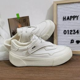 Casual Shoes Platform For Women Leather Fashion Sneakers Female Non-slip Low-cut Breathable Ladies White