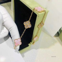 Bracelets Van Clover Bracelet Designer Jewlery Rose Gold Bracelets for Woman Luxury Silver Four Leaf Charm Braclet with Box Ut95