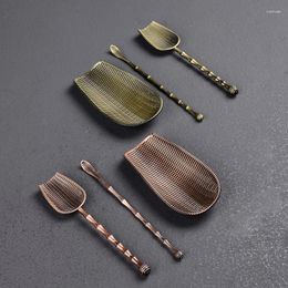 Tea Scoops Copper Coffee Spoon Chinese Spoons Chooser Holder High Quality Kongfu Accessories Tools